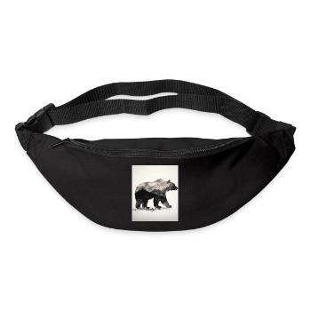 Majestic Bear in the Mountains on White Background - Bum bag - black - Front