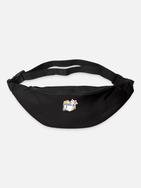Cool Pet Lover Rainbow Cat LGBT Transgender Humour - Sac banane - noir