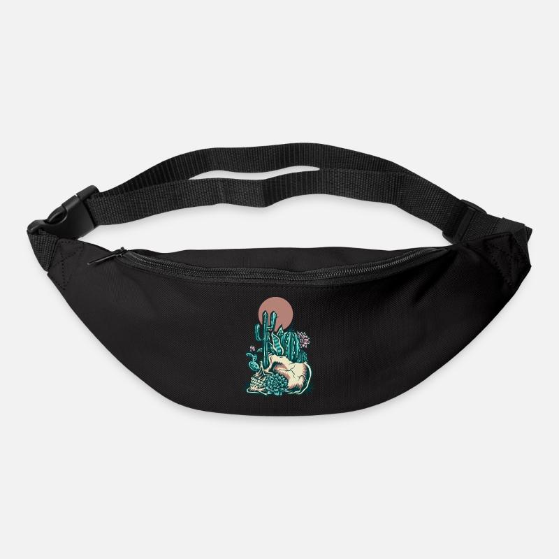 Crâne avec cactus - Sac banane - noir