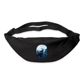 Le plat forestier de cerfs sauvages - Sac banane - noir - Devant