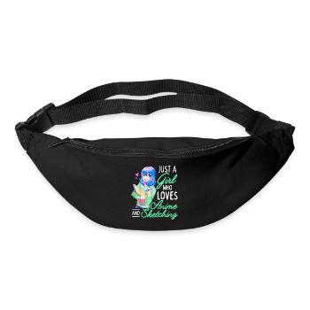Anime und Skizzieren Nur ein Mädchen, das Anime liebt - Gürteltasche - Schwarz - Vorne
