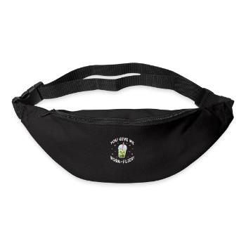 Bubble Tea Boba Tea Kawaii Cadeau - Sac banane - noir - Devant