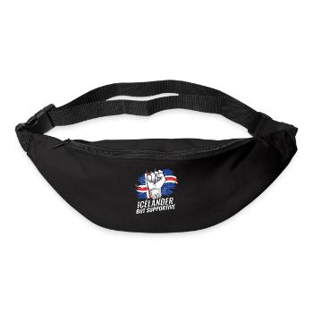 Pas islandais mais favorable au drapeau islandais - Sac banane - noir - Devant