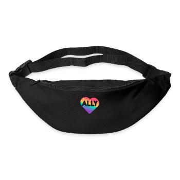 Ally Rainbow Flag Heart pour LGBT Gay Et Lesbienne - Sac banane - noir - Devant