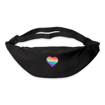 Ally Rainbow Flag Heart pour le jeu de mots LGBT transgenre - Sac banane - noir - Devant