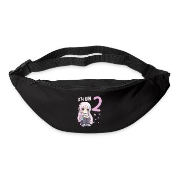 2 Jahre Mädchen Anime Kawaii Katze 2. Geburtstag - Gürteltasche - Schwarz - Vorne