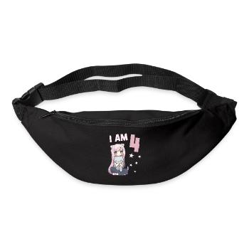 4 ans Fille Anime Kawaii Cat 4ème anniversaire - Sac banane - noir - Devant