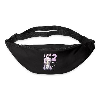 2 Jahre Mädchen Anime Kawaii Katze 2. Geburtstag - Gürteltasche - Schwarz - Vorne