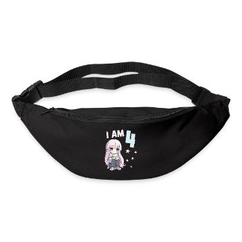 4 ans Fille Anime Kawaii Cat 4ème anniversaire - Sac banane - noir - Devant