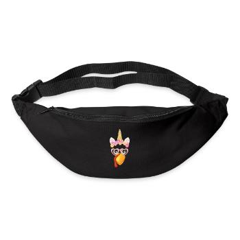 Cute Turkey Unicorn Face Funny Thanks - Bum bag - black - Front