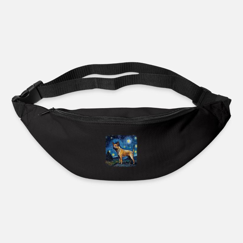 Bouvier australien Van gogh nuit étoilée - Sac banane - noir