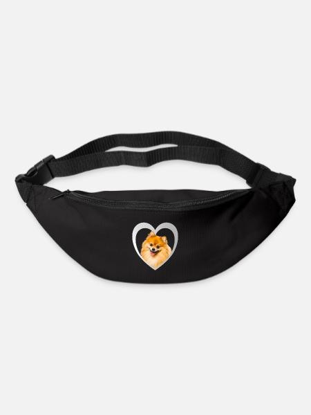 Dog Lovers - Dogs Heart - Miniature Spitz - Sac banane - noir