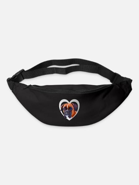 Hundeliebhaber - Hunde Herz - Deutscher Boxer - Gürteltasche - Schwarz