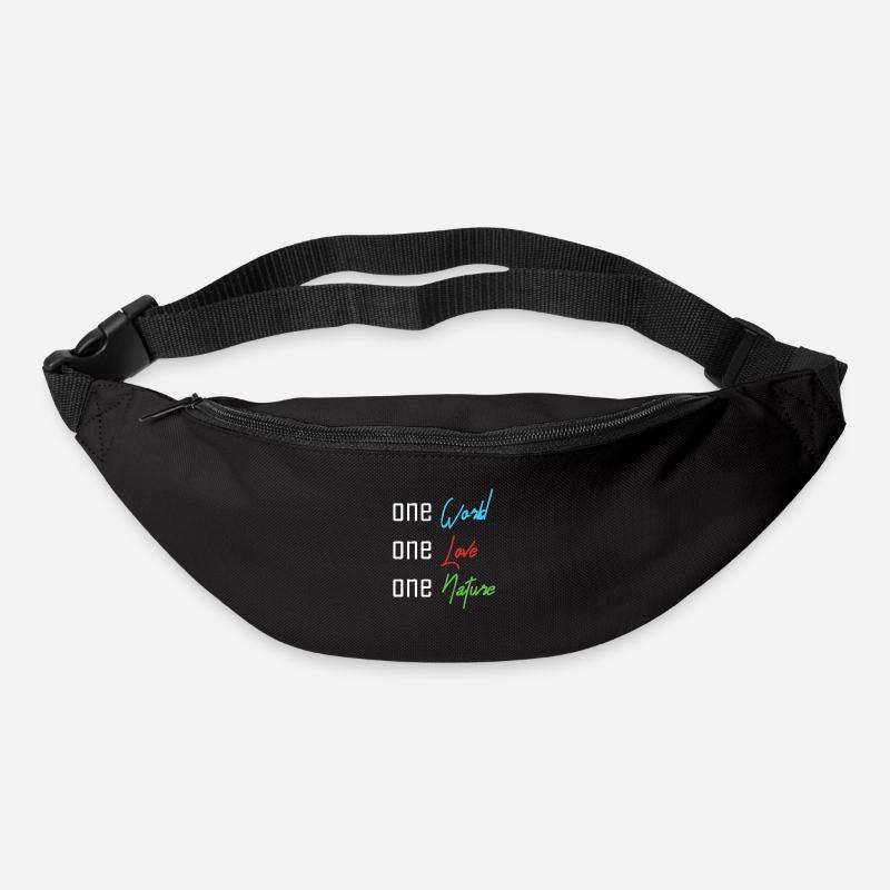 one world, one love, one nature - Gürteltasche - Schwarz