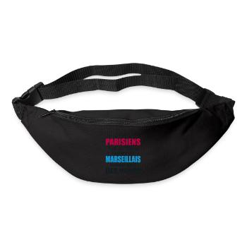 Parisiens Vs Marseillais Humour et drôles - Sac banane - noir - Devant
