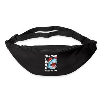 Les mégalodons adorent Noël aussi! Requin de Noël - Sac banane - noir - Devant