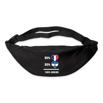 Israël et la France 100% génial Drapeaux Design - Sac banane - noir - Devant