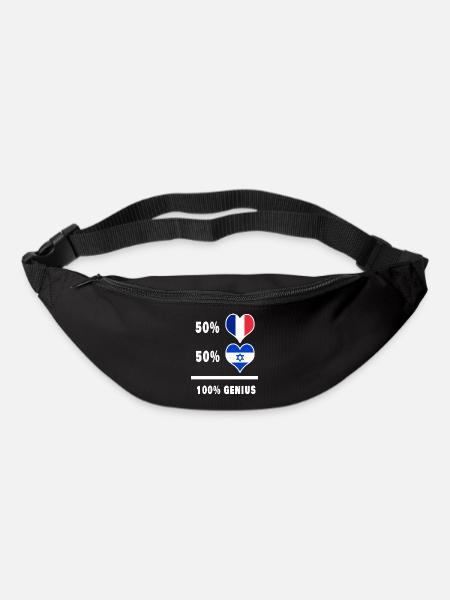 Israël et la France 100% génial Drapeaux Design - Sac banane - noir