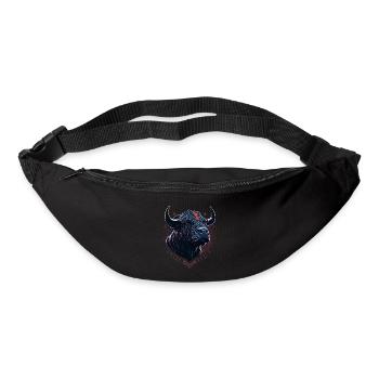 Tête de taureau de vache - Sac banane - noir - Devant
