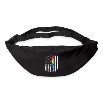 LGBTQ Regenbogen USA Amerika Fahne Geschenkidee - Gürteltasche - Schwarz - Vorne