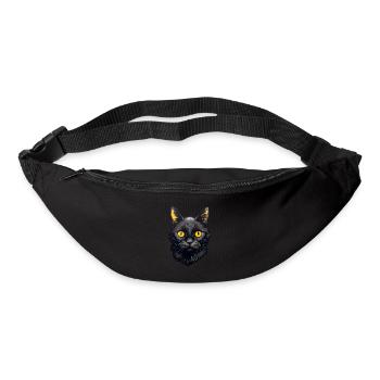 Schwarzes Katzen Gesicht - Gürteltasche - Schwarz - Vorne