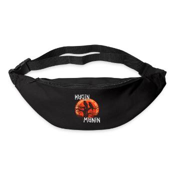 Hugin Munin T-Shirt | Wikinger Raben | Odins Raben - Gürteltasche - Schwarz - Vorne