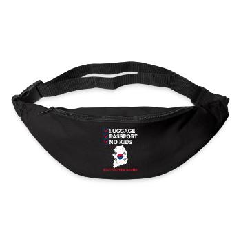 Luggage Passport No Kids South Korea Bound Vacation - Bum bag - black - Front