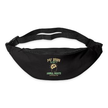 My Brain besteht zu 95 % aus pflanzlichen Veganern auf Tierrechtsbasis - Gürteltasche - Schwarz - Vorne