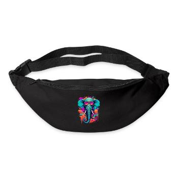 Streetart Kunst Elefant Sonnenbrille - Gürteltasche - Schwarz - Vorne