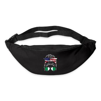 Super chignon désordonné de fille américaine nigériane pour - Sac banane - noir - Devant