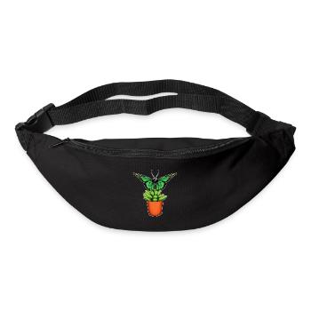 Fleur Papillon - Sac banane - noir - Devant