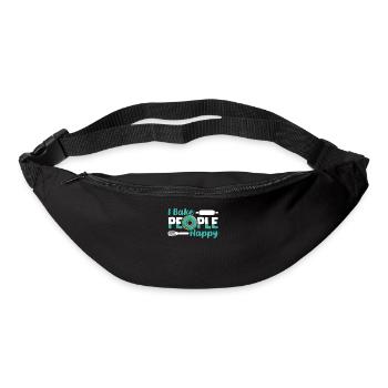 I Bake People Happy Pastry Chef Hobby Baker Bakery - Bum bag - black - Front