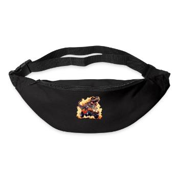 T-Rex conduit un camion monstre - Sac banane - noir - Devant