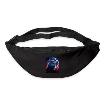 America lion under Moon with American Flag - Bum bag - black - Front