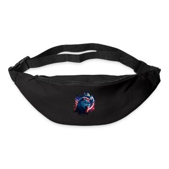 America lion under Moon with American Flag - Bum bag - black - Front