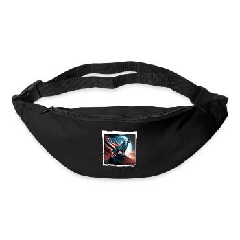 America wolf under Moon with American Flag - Gürteltasche - Schwarz - Vorne
