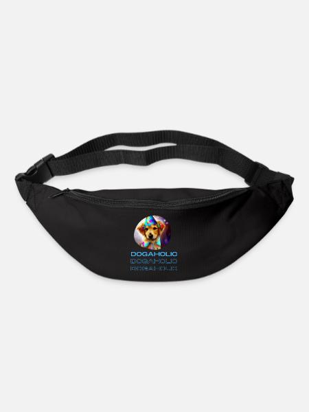 Dogaholic T-shirt Statement Tshirt für Hundefans - Gürteltasche - Schwarz