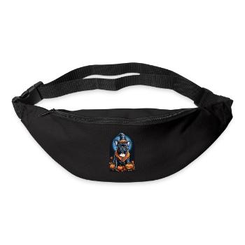 Bouledogue français avec chapeau de sorcière Halloween - Sac banane - noir - Devant