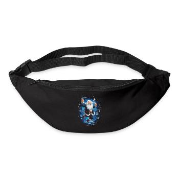 Weihnachtliche Gaudi: Betrunkener Weihnachtsmann - Gürteltasche - Schwarz - Vorne