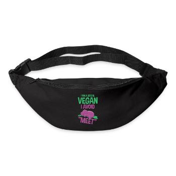 Je suis un végétalien social que j’évite Meet 2 - Sac banane - noir - Devant