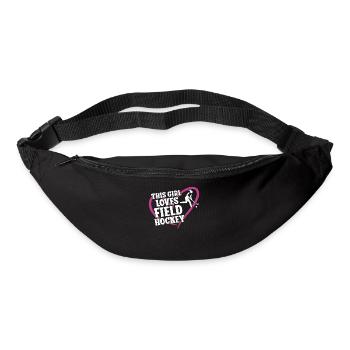Hockey sur gazon Cette fille aime le terrain - Sac banane - noir - Devant