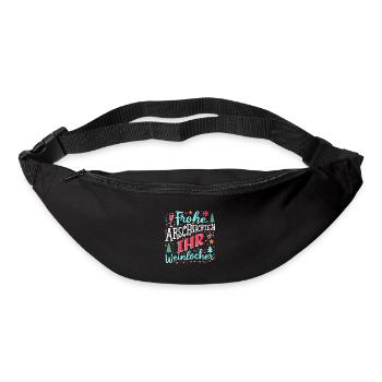 Frohe Arschnachten ihr Weinlöcher - Gürteltasche - Schwarz - Vorne