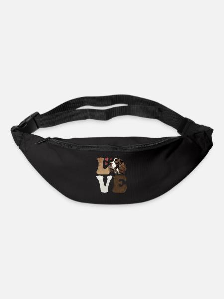 Français Springer Spaniel Dog LOVE - Sac banane - noir