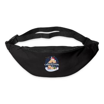 Génial Christina Name w Santa Hat dans le thème de Noël - Sac banane - noir - Devant