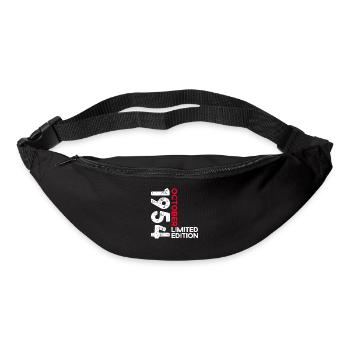 70e anniversaire mari Original octobre Vintage 1954 - Sac banane - noir - Devant