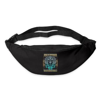 Mythological lion, saying with lion's head - Bum bag - black - Front
