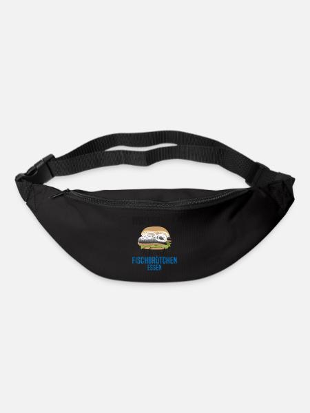 Fischbrötchen als Priorität - Lebensmotto - Gürteltasche - Schwarz
