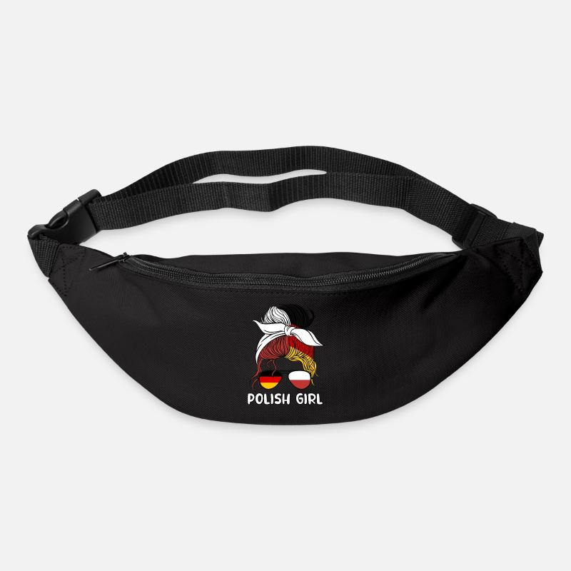 Halb Deutsche, halb Polnische Mädchen, Polen, Deutschland, Flagge - Gürteltasche - Schwarz