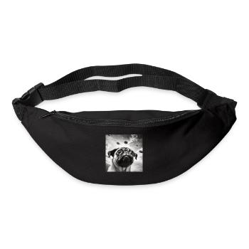 Selfie Mops Ufo Hund Lustige Alien Ufo - Gürteltasche - Schwarz - Vorne