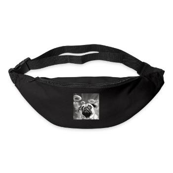 Selfie Mops Ufo Hund Lustige Alien Ufo - Gürteltasche - Schwarz - Vorne